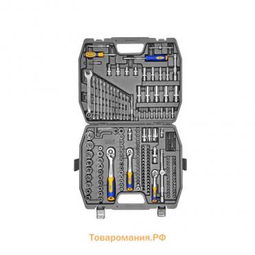 Набор инструмента KRAFT KT700684, 1/2", 3/8", 1/4", 218 предметов, кейс