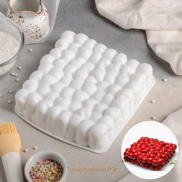Форма для муссовых десертов и выпечки «Пузыри», силикон, 18,5×4,5 см, цвет белый