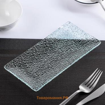 Блюдо сервировочное  «Акцент», 19.5×9.5 см, стекло, прозрачный