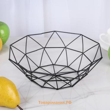 Фруктовница  «Геометрия», 26×26×8 см, чёрная