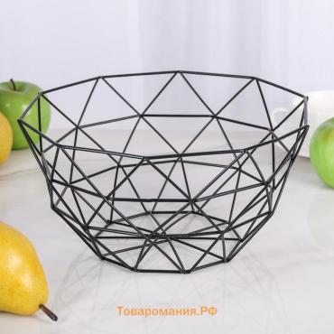 Фруктовница  «Геометрия», 27×27×14 см, чёрная