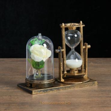 Песочные часы "Роза", сувенирные, с подсветкой, 15 х 9 х 14 см
