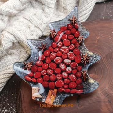 Блюдо сервировочное  «Ёлочка. Новый год», 16.9×20.3 см, стекло