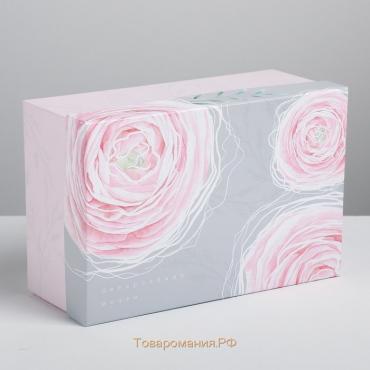 Коробка подарочная прямоугольная, упаковка, «Цветы», 28 х 18.5 х 11.5 см