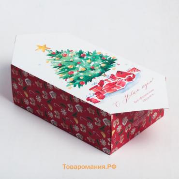 Сборная коробка-конфета «С Новым годом!», 14 х 22 х 8 см, Новый год