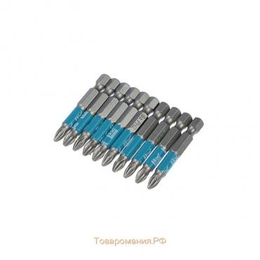 Биты Remocolor, сталь S2, 1/4" Е, PH2 х 50 мм, намагниченные, 10 шт.