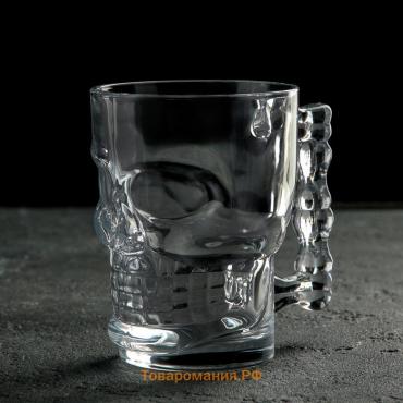 Кружка стеклянная для пива «Череп. Хэллоуин», 500 мл