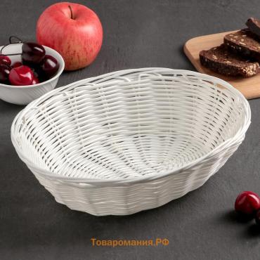 Корзинка для фруктов и хлеба  «Молоко», 25×18×6.5 см, пластик, плетёная, белая