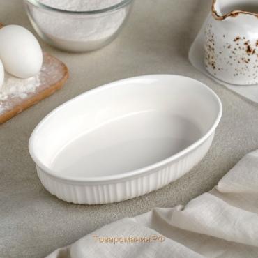 Форма для выпечки из жаропрочной керамики «Маффин», 480 мл, 18×12×4 см, цвет белый