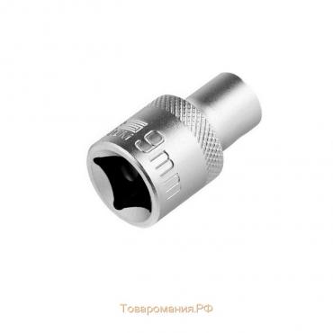 Головка торцевая Stels 13649, под квадрат, 1/2", 9 мм, CrV, двенадцатигранная, хромированная