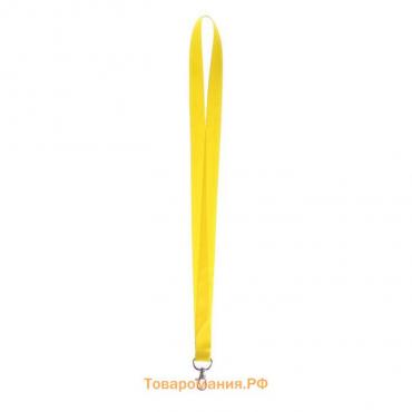 Лента для бейджа ширина-20 мм, длина-90 см с металлическим карабином, жёлтая