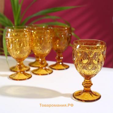 Набор бокалов из стекла Magistro «Варьете», 320 мл, 6 шт, цвет жёлтый