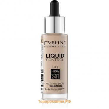 Тональная основа Eveline Liquid Control, инновационная жидкая, тон 010 light beige, 32 мл