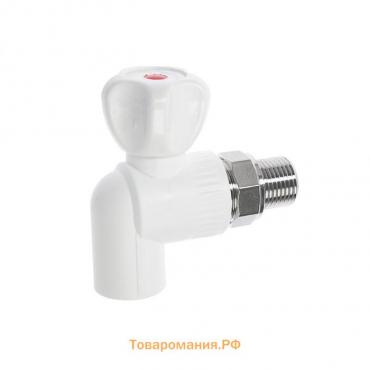 Кран шаровой для радиатора OTMO, 20 х 1/2", угловой, наружная резьба