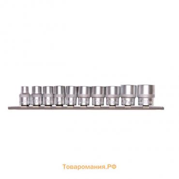 Набор торцевых головок STELS 13607, 3/8", двенадцатигранные, CrV, 8-19 мм, 10 шт.