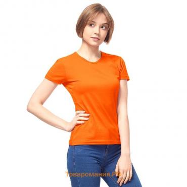 Футболка женская, размер 50, цвет оранжевый