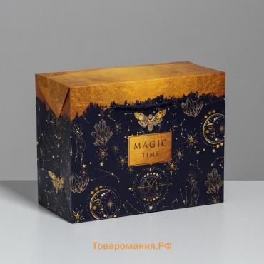 Пакет—коробка, подарочная упаковка, «Magic time», 23 х 18 х 11 см