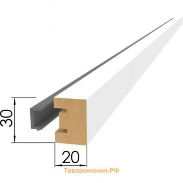 Интерьерная рейка МДФ Милана Белый, 2700х30х20 мм