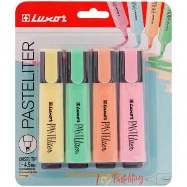 Набор маркеров-текстовыделителей 4 цвета, 1-5 мм, Luxor Pasteliter