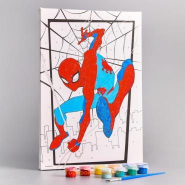Картина по номерам для детей, 20х30 см, Человек-паук