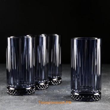 Набор стеклянных стаканов Elysia , 445 мл, 4 шт, цвет синий
