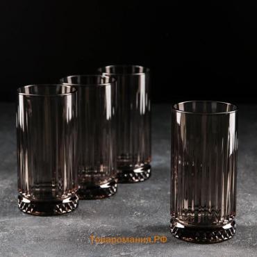 Набор стеклянных стаканов Elysia, 445 мл, 4 шт, цвет серый