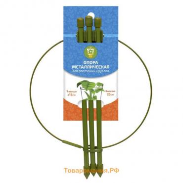 Опора для растений, 1 кольцо, h = 25 см, d = 18 см, металл