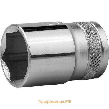 Торцовая головка Kraftool 27805-18_z01, Cr-V, FLANK, хромосатинированная, 1/2", 18 мм