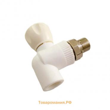 Кран радиаторный MeerPlast, 25x3/4", полипропиленовый, угловой