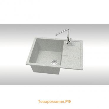 Мойка кухонная из камня ZETT lab. 151/Q10, 645х505х218 мм, матовая, врезная, светло-серая