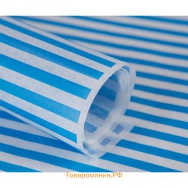 Бумага силиконизированная «Полоски», голубые, для выпечки, 0,38 х 5 м