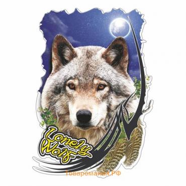 Портрет звери цветные "Волк Lonely wolf", 50 х 35 см