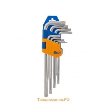 Набор торцевых ключей KRAFT KT 700567, TORX, короткие, 9 штук