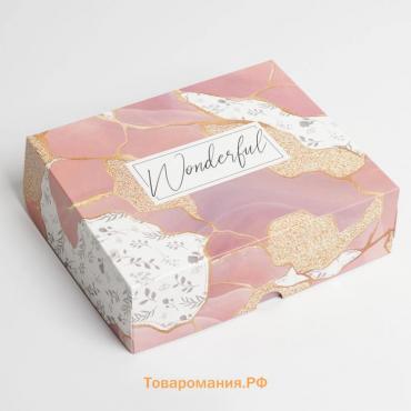 Кондитерская упаковка, коробка Wonderful, 17 х 20 х 6 см