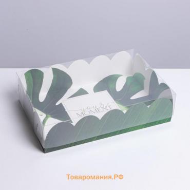 Коробка для печенья, кондитерская упаковка с PVC крышкой, «Эко», 20 х 30 х 8 см
