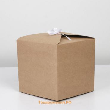 Коробка подарочная складная крафтовая, упаковка, 18 х 18 х 18 см