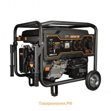 Бензиновый генератор FoxWeld Expert G8500 EW, 7.5 кВт, 3х220 В/16 А, 12 В, электропуск