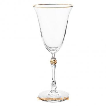 Набор бокалов для красного вина Parus, декор «Отводка золото, золотой шар», 250 мл x 6 шт.