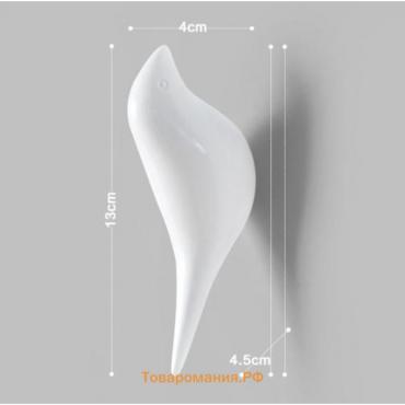 Декор настенный-вешалка "Птичка" 13 x 4 см, белый