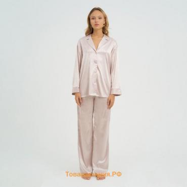 Пижама женская (рубашка, брюки) KAFTAN "Леопард", кофейный, р.40-42