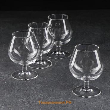 Набор стеклянных бокалов для коньяка «Время дегустаций. Коньяк», 250 мл, 4 шт