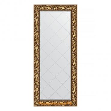 Зеркало с гравировкой в багетной раме, византия золото 99 мм, 69x158 см