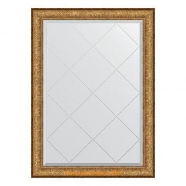 Зеркало с гравировкой в багетной раме, медный эльдорадо 73 мм, 74x101 см