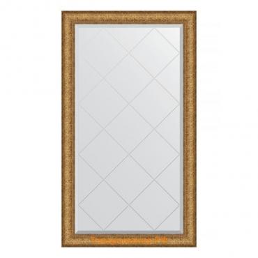 Зеркало с гравировкой в багетной раме, медный эльдорадо 73 мм, 74x128 см