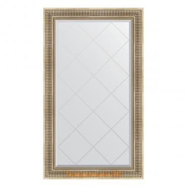 Зеркало с гравировкой в багетной раме, серебряный акведук 93 мм, 77x132 см