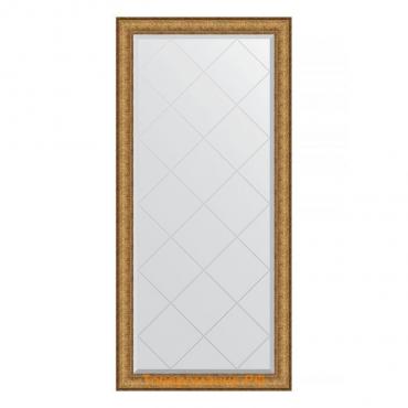 Зеркало с гравировкой в багетной раме, медный эльдорадо 73 мм, 74x156 см