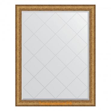 Зеркало с гравировкой в багетной раме, медный эльдорадо 73 мм, 94x119 см