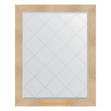 Зеркало с гравировкой в багетной раме, золотые дюны 90 мм, 96x121 см
