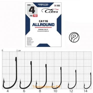 Крючки Cobra ALLROUND, серия CA116, № 06, 10 шт.