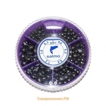 Грузила Salmo дробь soft, набор №3, 6 секций, 0.3-1.6 г, 100 г